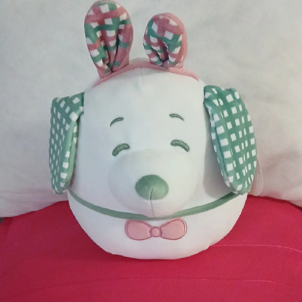 Pink and Green Polka Dot Dog Toy